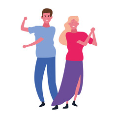 Couple having fun and dancing