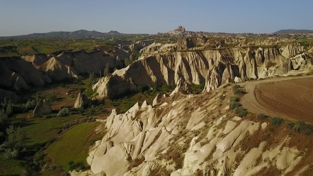 Cappadocia / Turkey-  Valley of Love, aerial view, caravanning