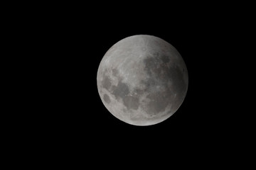 Blood moon, eclipse seen from, La Pampa,January 21, 2019   Argentina