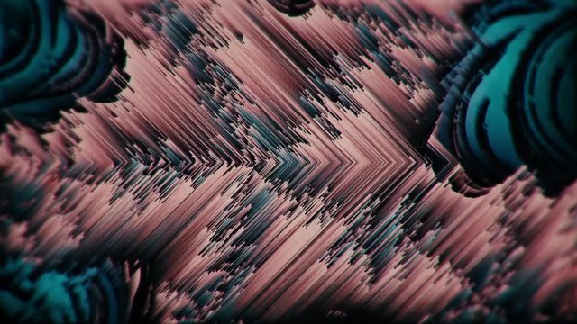 Glitchy textured multicolor background loop with noisy lines and video feedback