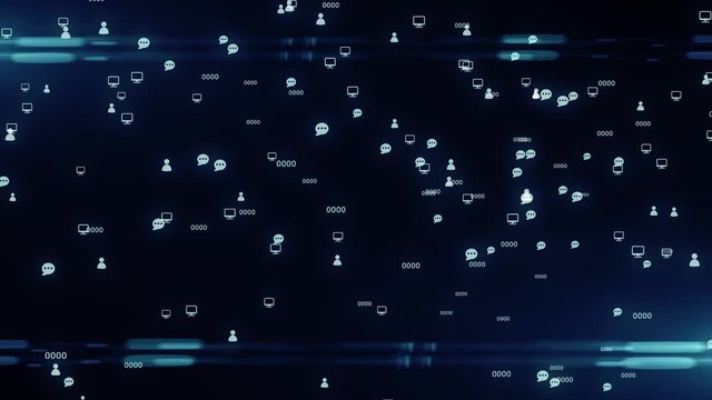 Social media conceptual design motion graphic online networking platform
