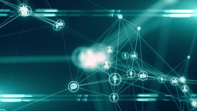 People connected via social media global wireless Internet network connection