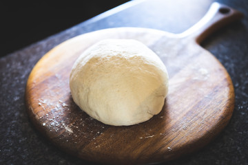 dough on a wooden table