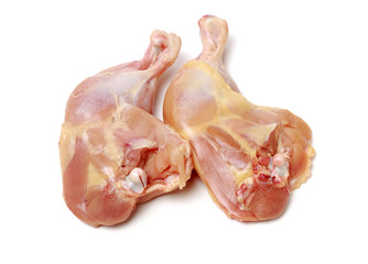 Chicken legs on white background