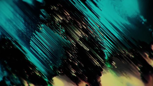 Glitchy textured multicolor background loop with noisy lines and video feedback
