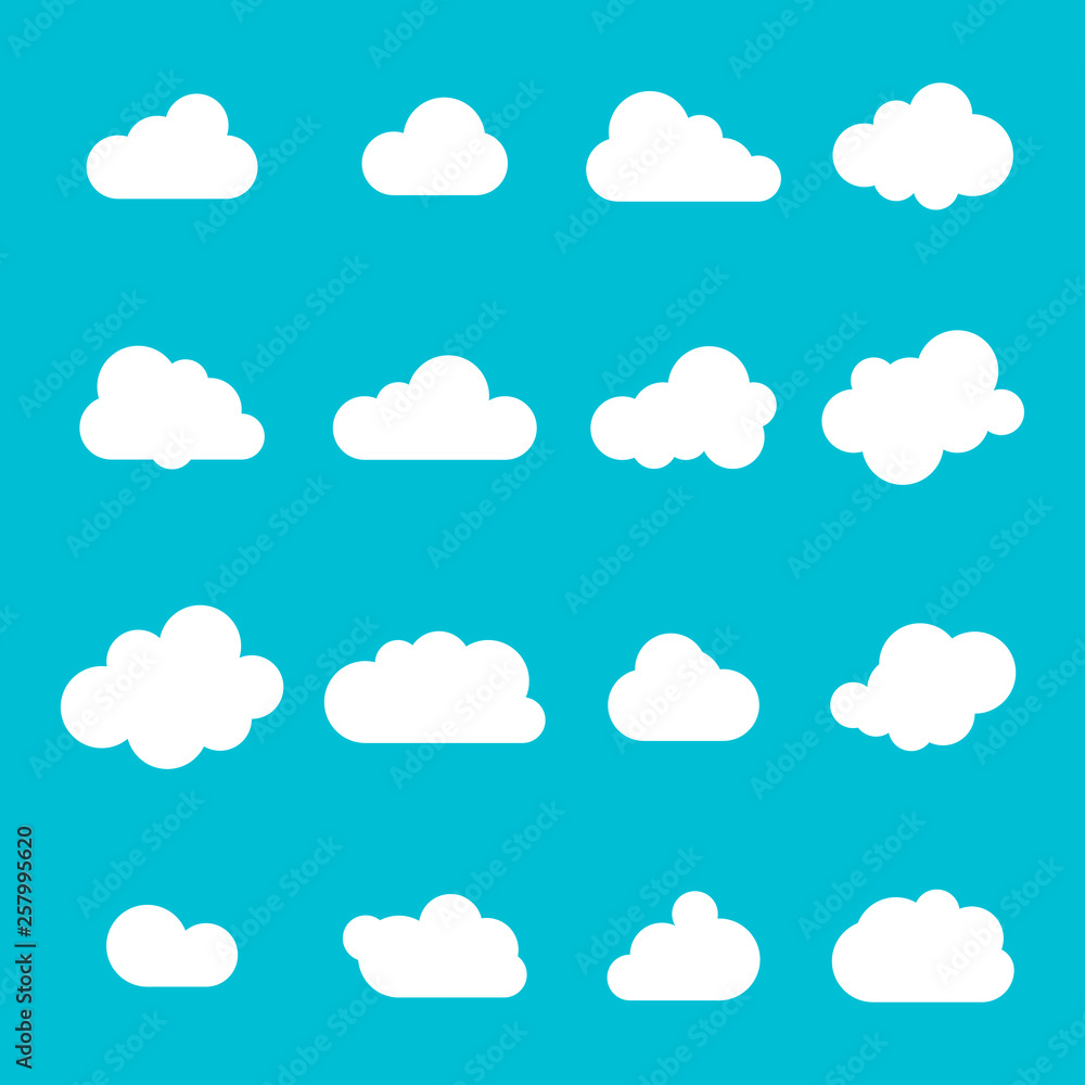 Poster cloud icon. sky clouds set. cloud set. vector
