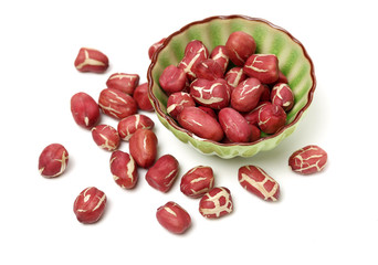 Peanuts on white background