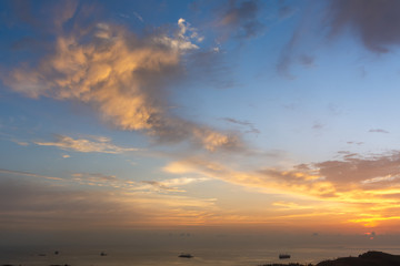 Splendid red clouds in the evening sky