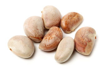 Raw Jackfruit seeds on white background