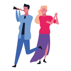 Couple having fun and dancing