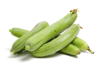 fresh loofah on the white background 