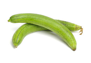 fresh loofah on the white background 