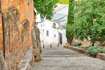 Granada streets and Spanish architecture in historic city center