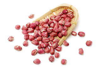 Peanuts on white background