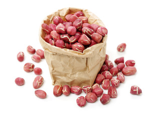 Peanuts on white background
