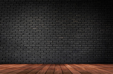 room black brick floor with hardwood for interior decoration .