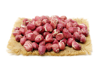 Peanuts on white background