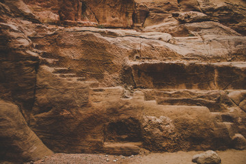 rocky stairs carved in stone object in canyon natural highland mountain dry environment 