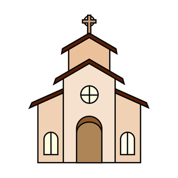 beige church building with cross clip art preview