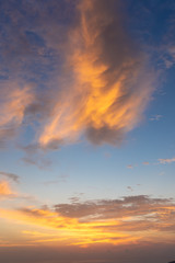 Splendid red clouds in the evening sky