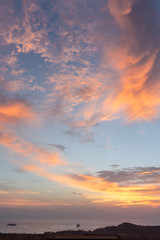 Splendid red clouds in the evening sky