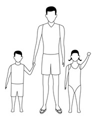 man and children avatar black and white