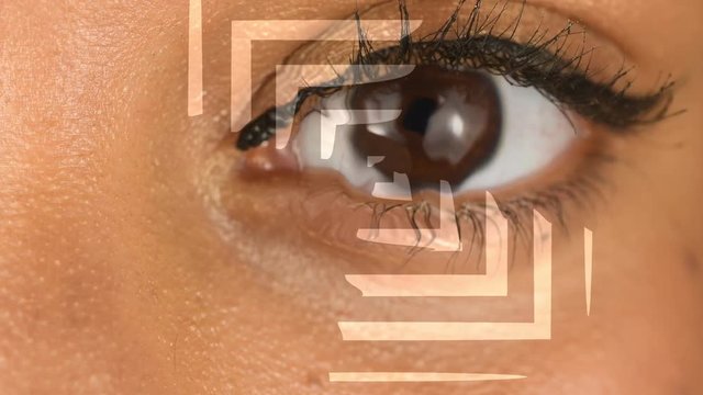 futuristic optical recognition of a girl