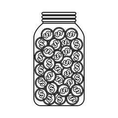 mason jar with coins