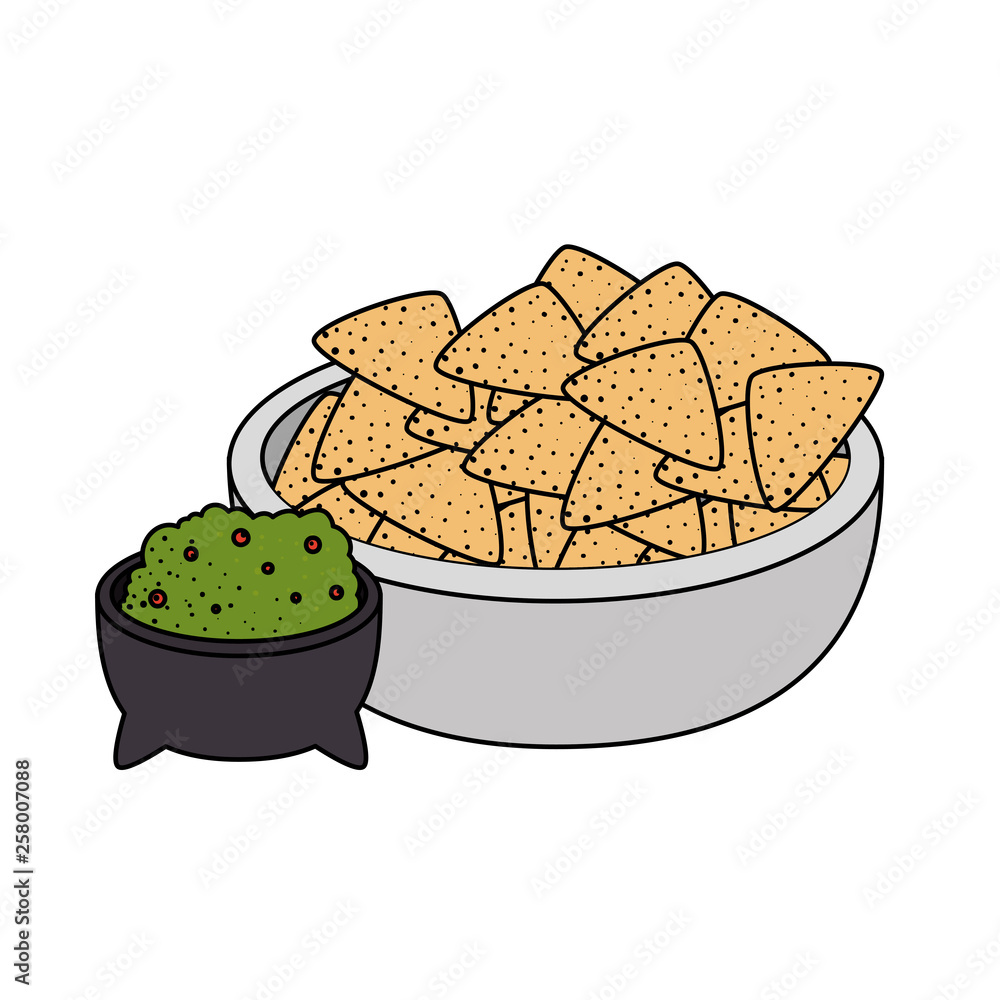 Canvas Prints guacamole sauce with hachos