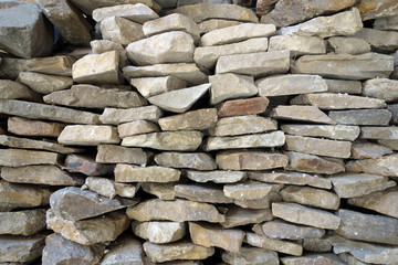 Wall of stone material, texture