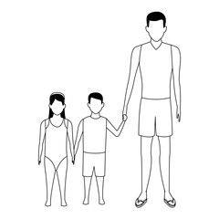 man and children avatar black and white