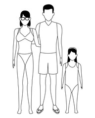 family avatar cartoon character black and white