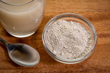 diatomaceous earth powder and in water