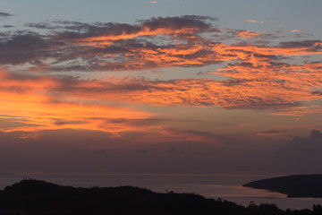 Colorful clouds in the evening sky