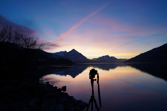 Sonnenuntergang am Thunersee 26.02.2019