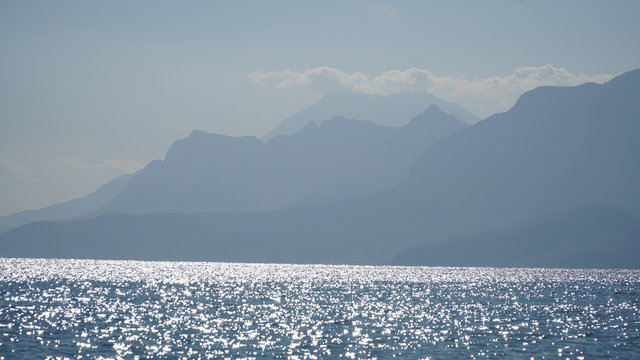 mediterrenean city antalya mountains with sea view, antalya toroslar deniz manzaralı