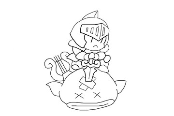 フィンランドの勇者ワイナミョイネンの塗り絵