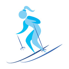 Abstract cute skier