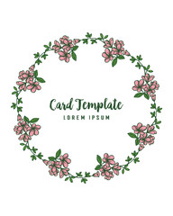 Vector illustration abstract pink flower frame for invitation card template