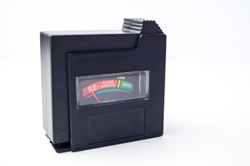 Black Battery Tester for generic battery indicating recharge