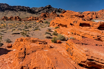 Scenic landscape view in the Valley of Fire State Park.