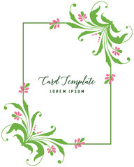 Vector illustration various style green leafy floral frame for template cards