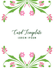 Vector illustration various texture green leafy floral frame for decor of card templates