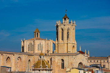 Fototapeta na wymiar View of the Cathedral of Tarragona (Catedral de Santa Tecla de Tarragona). Tarragona, Spain
