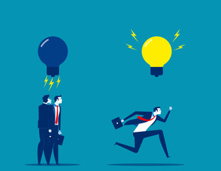 Business and new idea. Concept business vector illustration, Working, Displeased, Contemplation.