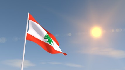 3d rendering Lebanon flag high resolution