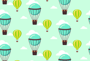 seamless pattern of balloons in blue scale