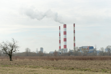 Fototapeta na wymiar heat and power plant Siekierki in Poland