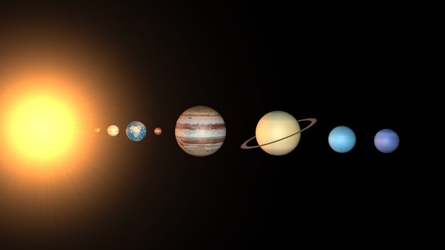 3d rendering solar system all planet around the sun