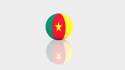 3d rendering sphere Cameroon flag